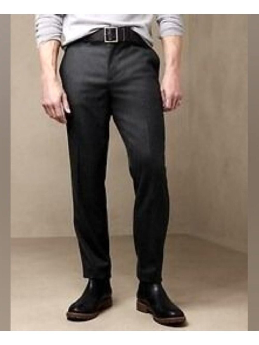 Banana Republic Kentfield Charcoal Wool Blend Dress Pants Mens 36x32 Classic